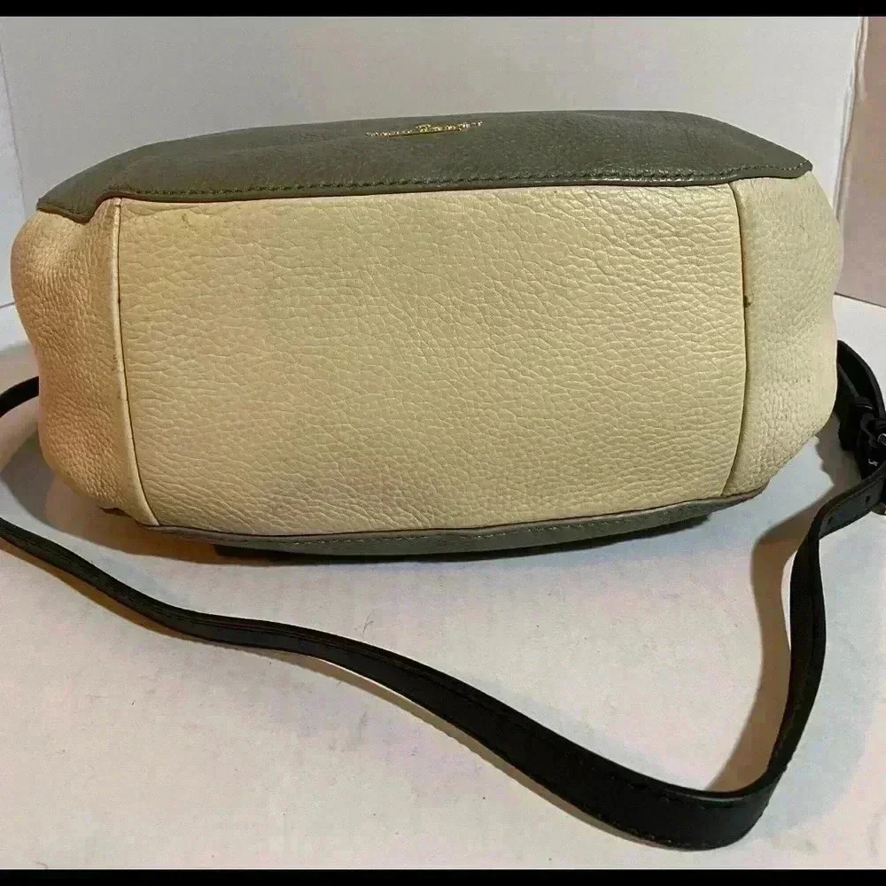 Kate spade beige grey leather satchel handbag